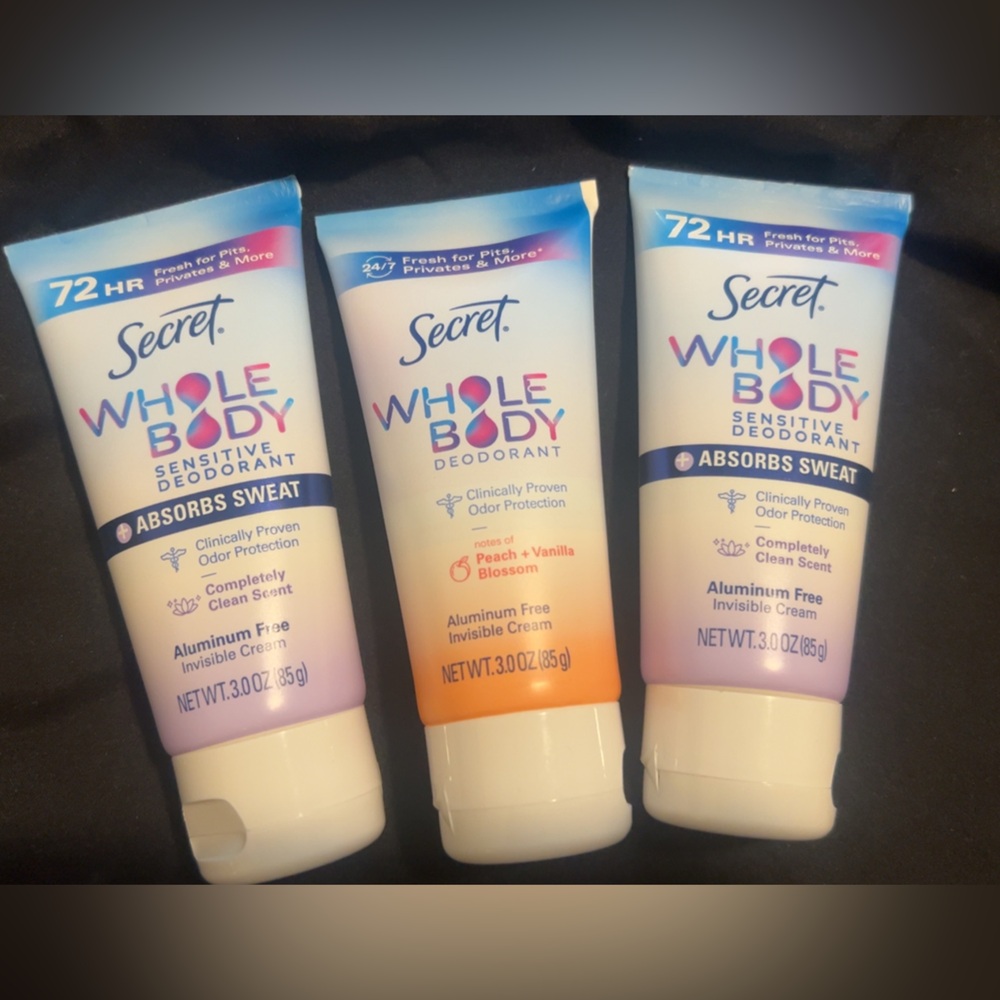 Whole Body Sensitive Deodorant Cream - 1 Peach & Vanilla, 2 fresh scent new